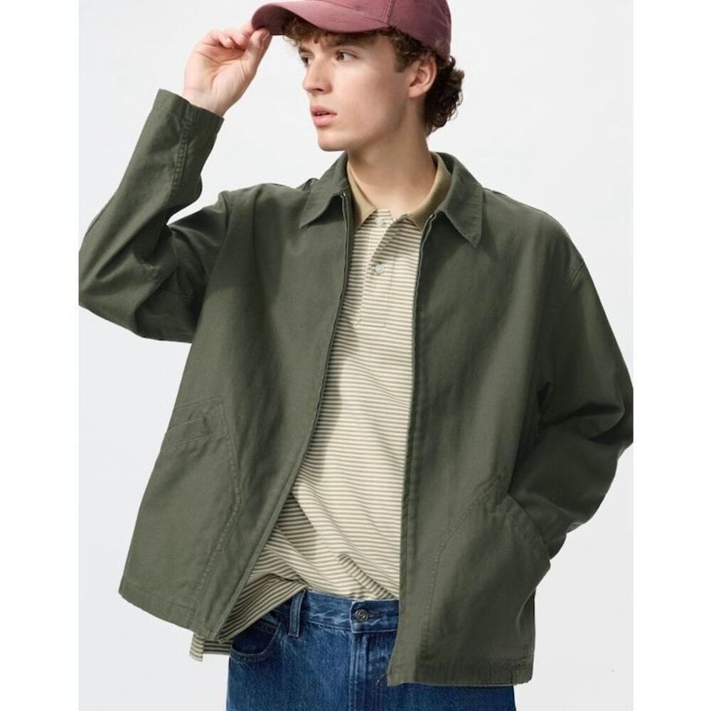 JW Anderson Uniqlo Full Zip‎ Up Blouson Men’s Jacket Olive Green XXL